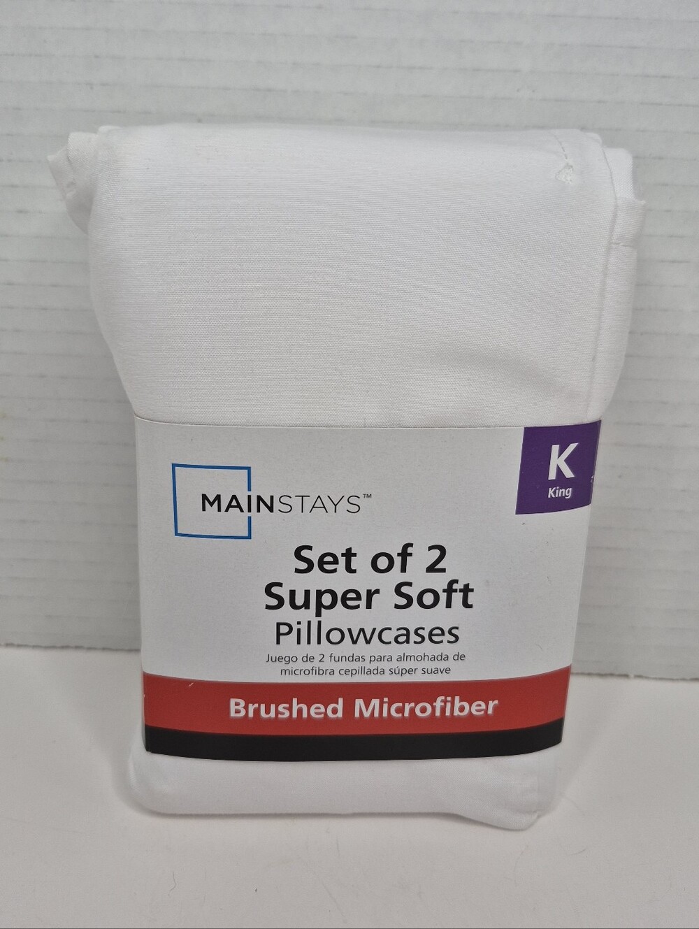 Mainstays White King Super Soft Microfiber Pillowcases Set of 2 NWT